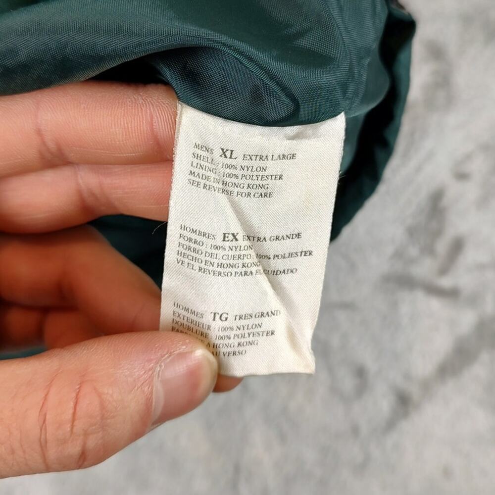 Men's Vinatage Athletic Works Dark Green and Beige Windbreaker Pullover Jacket - Picture 10 of 13